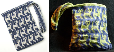 Tapestry Crochet Kitty Bags