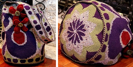 M Ruska, Purple Cats Eye Lucky Charm Drawstring Bag, May 2012.