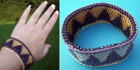 Adrienne’s bead tapestry crochet reversible bracelet