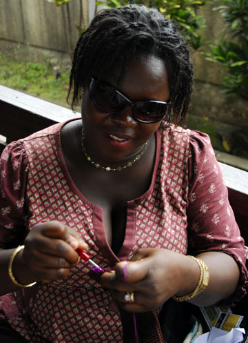 Arden tapestry crocheting in Ghana