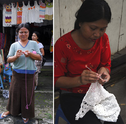 Crocheters in Bali