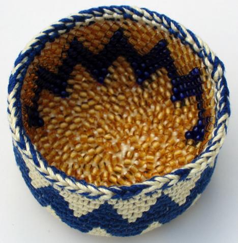 Bead tapestry crochet basket