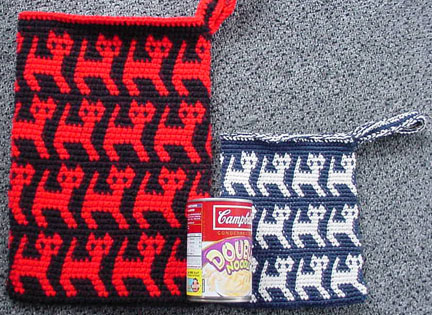 Tapestry Crochet Kitty Bags by Callee