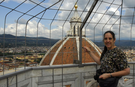 Carol Ventura on top of Giotto’s Tower in Florence