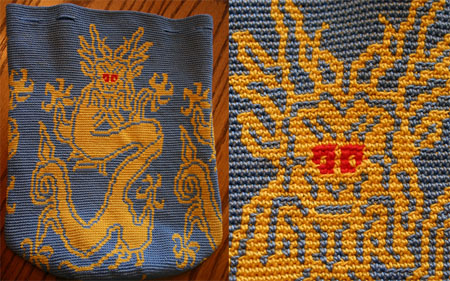 Tapestry Crochet Dragon Bag