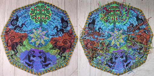 Front and back of Esther Holsens tapestry