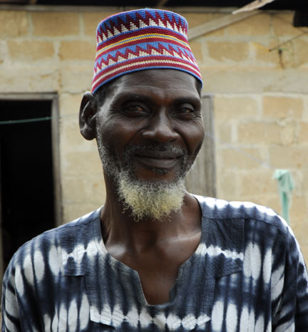 Tapestry crochet hat worn in Ghana