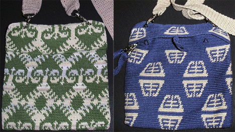 Two tapestry crochet bags by Siglinde