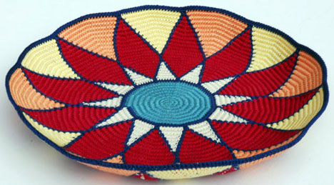 Sunburst Tapestry Crochet Basket